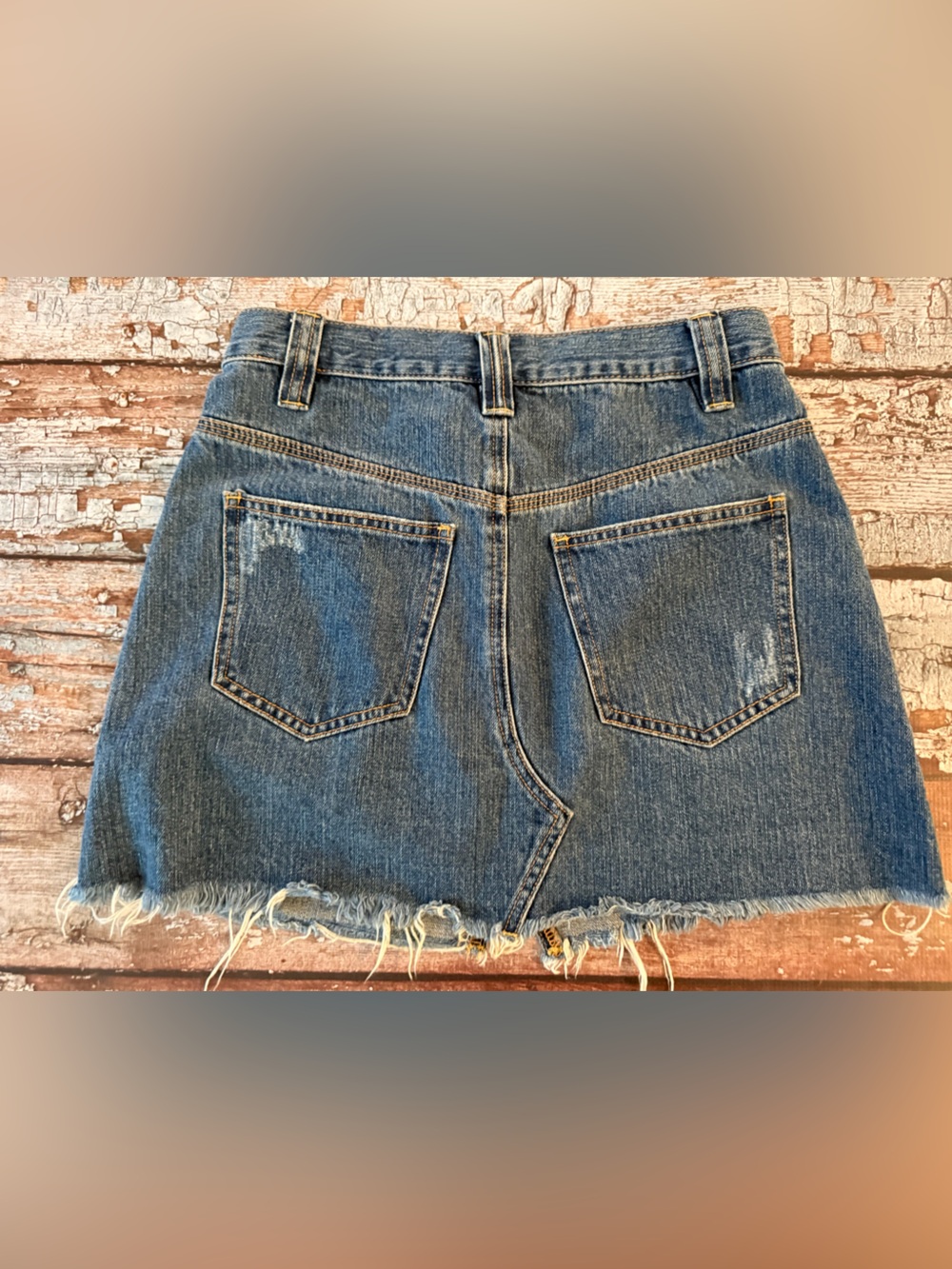 We The Free Denim Mini Skirt in Blue 25 waist - Picture 4 of 6